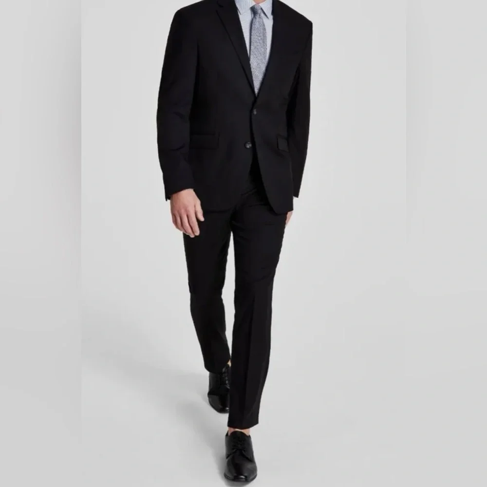 Kenneth Cole Reaction Mens Slim Fit Flex Techni-Cole 2-Piece Suit Jacket Pants - Picture 2 of 16